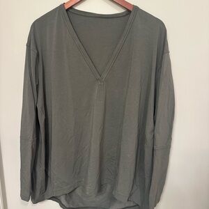 Lululemon Sage Split Neck Long Sleeve Athletic Top